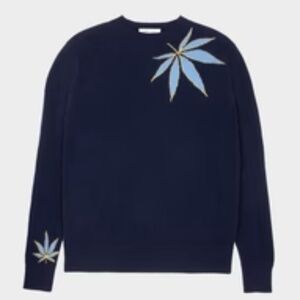 NWT Leret Leret No. 21 Cannabis Leaf Cashmere Sweater Size M Unisex